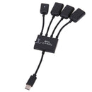 4 in 1 USB 3.1 Type-C to 4 USB Female Port Adapter Extension Charging Host