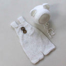 Autumn Newborn Photography Clothing Solid Hand-Woven Mohair Bear Rompers+Hat
