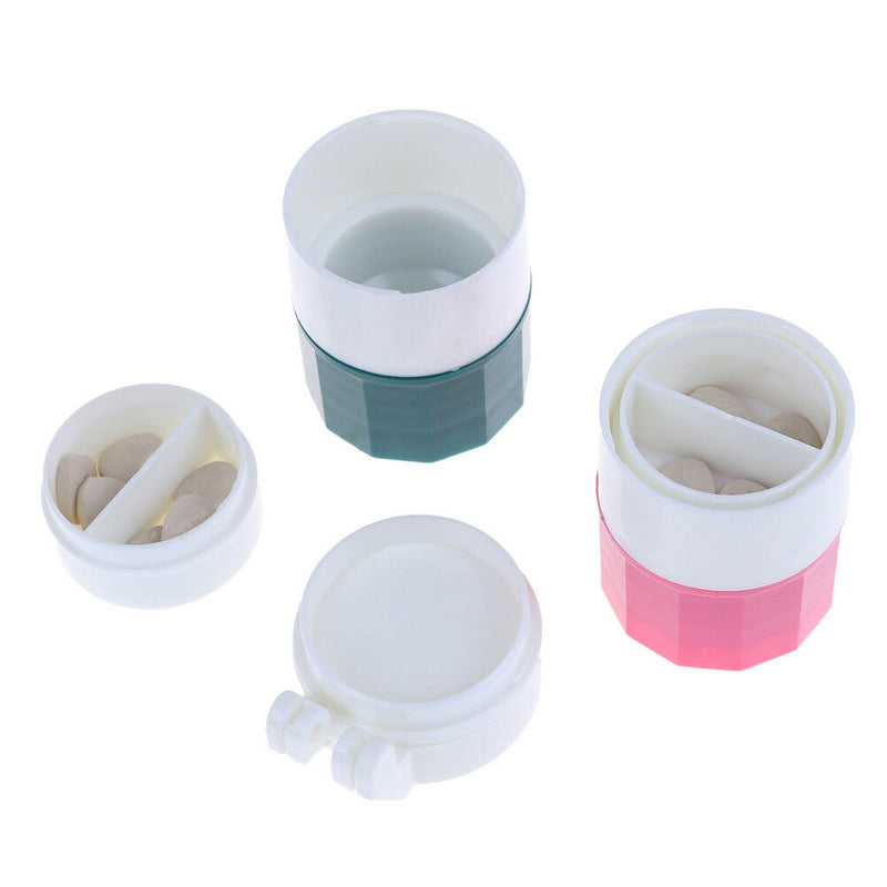 4 in 1 Pill medicine crusher grinder splitter tablet divider cutter storage Cy