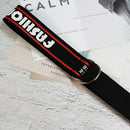 Women Harajuku Belt Punk Street Letter Printed Double D Ring Canvas Long BeltME