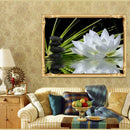 40x30cm White Lotus DIY 5D Diamond Painting Cross Stitch Needlework Craft