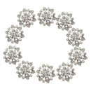 10pcs Clear Crystal Rhinestone Flower Shank Buttons DIY Sewing Crafts 22mm