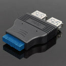 Motherboard USB 3.0 20 Pin Header Female to A Female Adapter 2 Ports Dual RVG