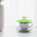 Food Grade Creative Round Diamond Mug Cover(Set of 6) Airtight Seal Silicon