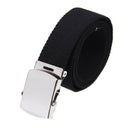 Unisex Black canvas belt buckle belt closure
