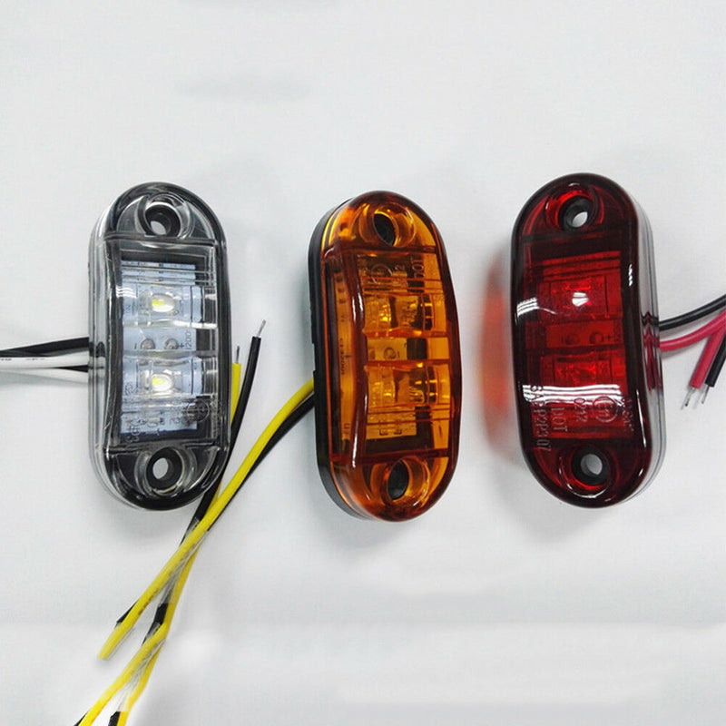 Super White 12V LED Side Marker Clearance Light Lamp Car Truck Trailer Caravan