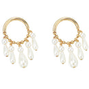 Elegant Hanging Multi Pearls Hoop Earrings For Women Big Large Hoops Earrin
