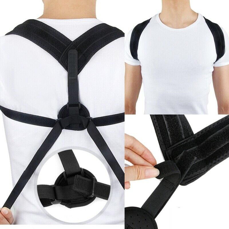 Posture Corrector Support Men Women Back Shoulder Brace Belt Adjustable x 1