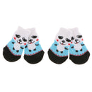 8 PCS Blue and Pink Anti-Slip Knit Socks for pets Rubber Reinforcement for