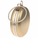 Round Shaped Women Evening Bags Diamonds Simple Clutches Chain Shoulder Bag X7I3