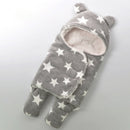 Warm Fleece Swaddle Wrap Infant Sleeping Bag Bedding Blanket Pop Gray