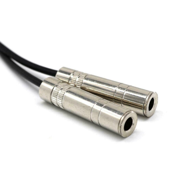 8" Long 1/4" Jack Male To 2X 6.5mm 1/4" TRS Female