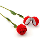 Rose Flower Flocking Ring Box Wedding Valentine Gift Packing Case with Rod