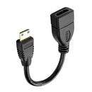 Universal Black Micro HDMI Male To HDMI Female Converter Adapter Cable Cord