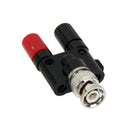 1x BNC Male Plug to Twin Banana Jack Sockets Female Coax Connector Binding Post