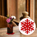 The Cellar Set of 4 Snowflake Coasters, Red, Christmas HOT Coasters Holiday X1G8