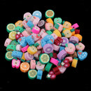 100 Pieces Mixed Handmade Polymer Clay Fruits Flat Spacer Bead Jewelry Charms