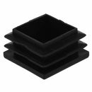 12 Pcs Plastic Ribbed Square End Caps Tube Insert Black, 45*45mm K9Q2