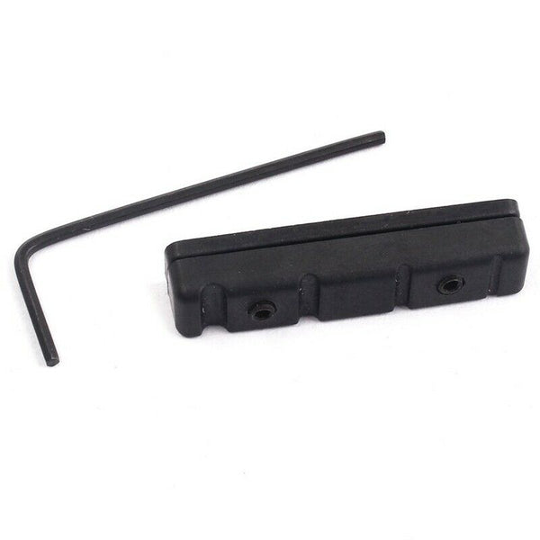Adjustable Pom Nut Slotted for 4 Strings Bass Guitar Replacement Parts Blac