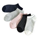 Color Random Stripe Socks Thin Cotton Sock Slippers Short Men Women Ankle SoB3C