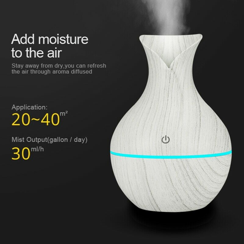 130Ml Mini Electric Air Humidifier Usb Charge Aroma Diffuser Ultrasonic Whi G2P6