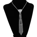 Crystal Diamante Rhinestone Necktie tie Choker Collar Necklace Prom Party
