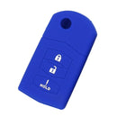 Replacement Silicone Car 3Buttons Key Shell Case Cover for Mazda M2 M6 Blue