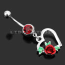 Surgical Steel Navel Rings Crystal Belly Button Ring Piercing Jewelry Beauty x 1