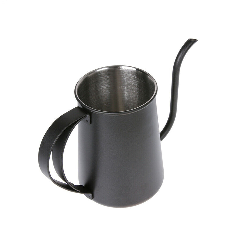 Black Stainless Steel 650ml Coffee Tea Pot Hand Coffee Pot Small Mouth Pot A