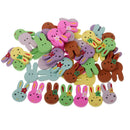 50x Cute Rabbit Shape 2 Holes Wooden Button for Scrapbooking Decoration 25mm