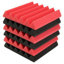6Pcs 30X30X5Cm Wedge Sound Insulation Studio Foam Red/Black Studio Foam MusiG1S9