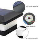 6LED Solar Power Fence Light Waterproof Square Column Lamp Garden Decor A