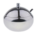 Mirror Finish Stainless Sugar Bowl w/Lid & Spoon for Home Kitchen Dome Shape