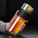 Oneisall 520ml Double Walled Glass Tea Cup with Tea Infuser Business Tea Gl N1O9