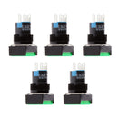 5pcs Green Illuminated Square Push Button DC 12V Momentary