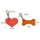 Premium Heart Shaped Pet Aluminum ID Tags Keychain - Dogs Cats Necklace Collar