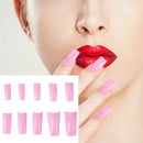 500pcs French Tips False Nail Half Cover Acrylic Gel Nail Art Tool (Pink) A