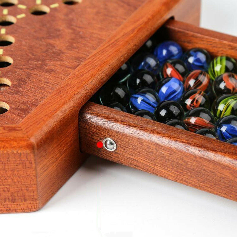 Classic Wooden Chinese Checkers Glass Beads Family Fun Collection Multiplayer