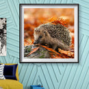 5D DIY Full Round Drill Diamond Painting Autumn Hedgehog Cross Stitch Decor A