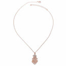 Fashion Square Pink Necklace And Earrings Set Earrings With Rhinestone Wedd