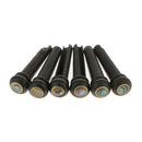 2 Set Of 6pcs Acoustic Guitar Bridge Pins Ebony Black W/ Shell / Dots