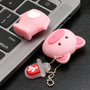 128M USB Flash Drive,Cute Pink Pig Shaped Memory Stick Data Storage U-Disk