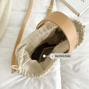 Hollow Straw Woven Bag Handle Clutch Bag Shopping Bag Female Shoulder Messe