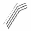 3 Pcs reusable Stainless Steel Metal Drinking Straw Reusable Straws + 1 Cle T2P5