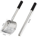 2X(Metal Cat Litter Scoop With Deep Shovel And Long Handle Detachable Stain