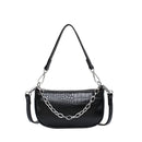 Stone Leather Shoulder Handbags Women Chain Armpit Messenger Bags (Yellow) A