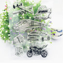 Train Plane DIY Transparent Silicone Clear Stamps Scrapbook Album Cards De JR