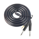 1/8" 3.5mm to Dual 6.35mm 1/4" Mono Jack Stereo Y-Splitter Headphone Audio tre