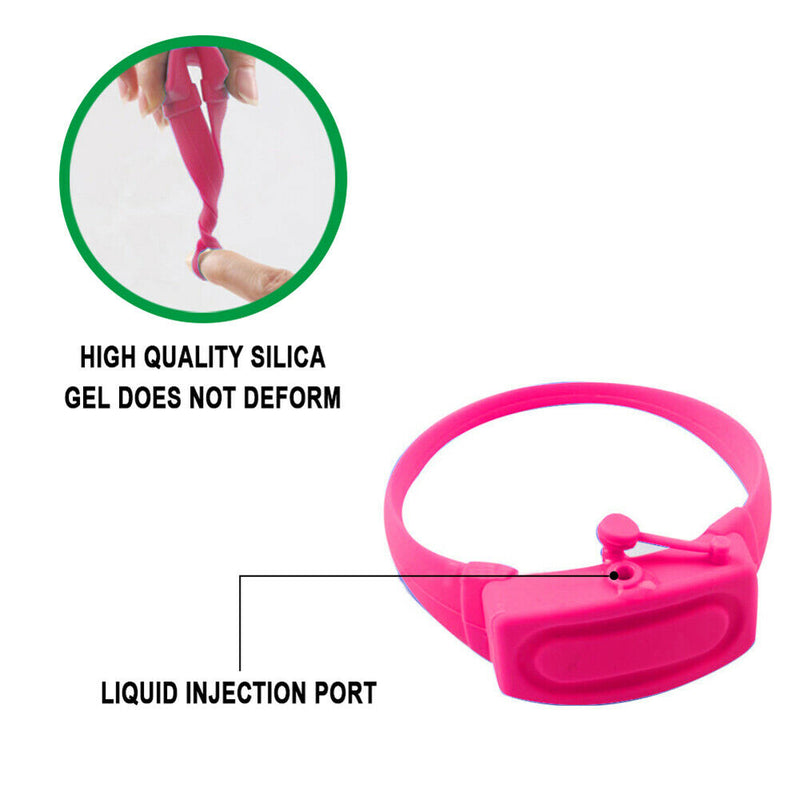 1 Set Outdoor Hand Dispenser Bracelet with Empty Squeeze Bottle (Rose Red) A