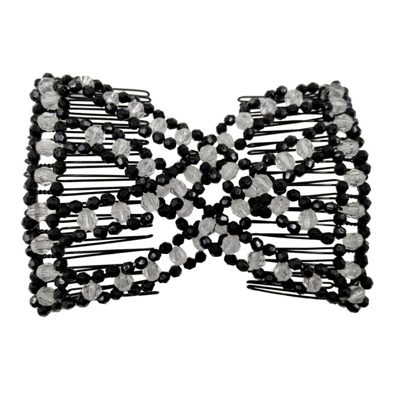 Hair Combs Beads Double Clip Comb Elastic Bun Maker Women DIY Hair Accessory
